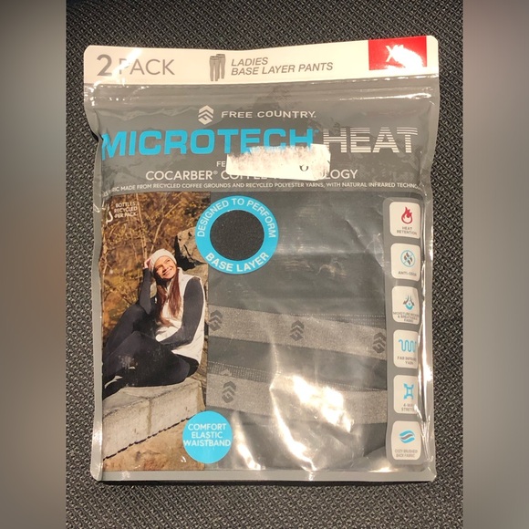 Free Country Microtech Heat Base Layer Pants - 2 Pack - Picture 1 of 5